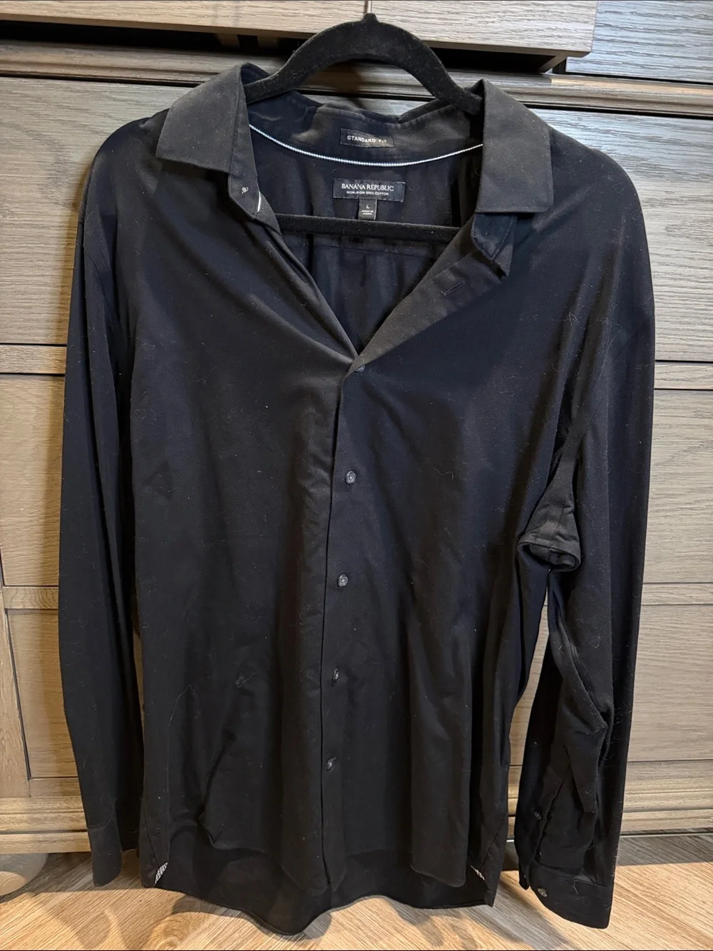 Banana Republic Black Men's Long-Sleeve Dress Shirt